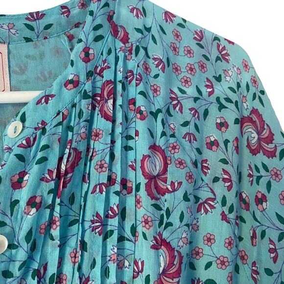 Banjanan Bazaar Turquoise Blue Midi Dress size large - Picture 4 of 7